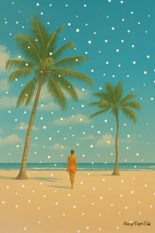 Beach, Woman and Palms