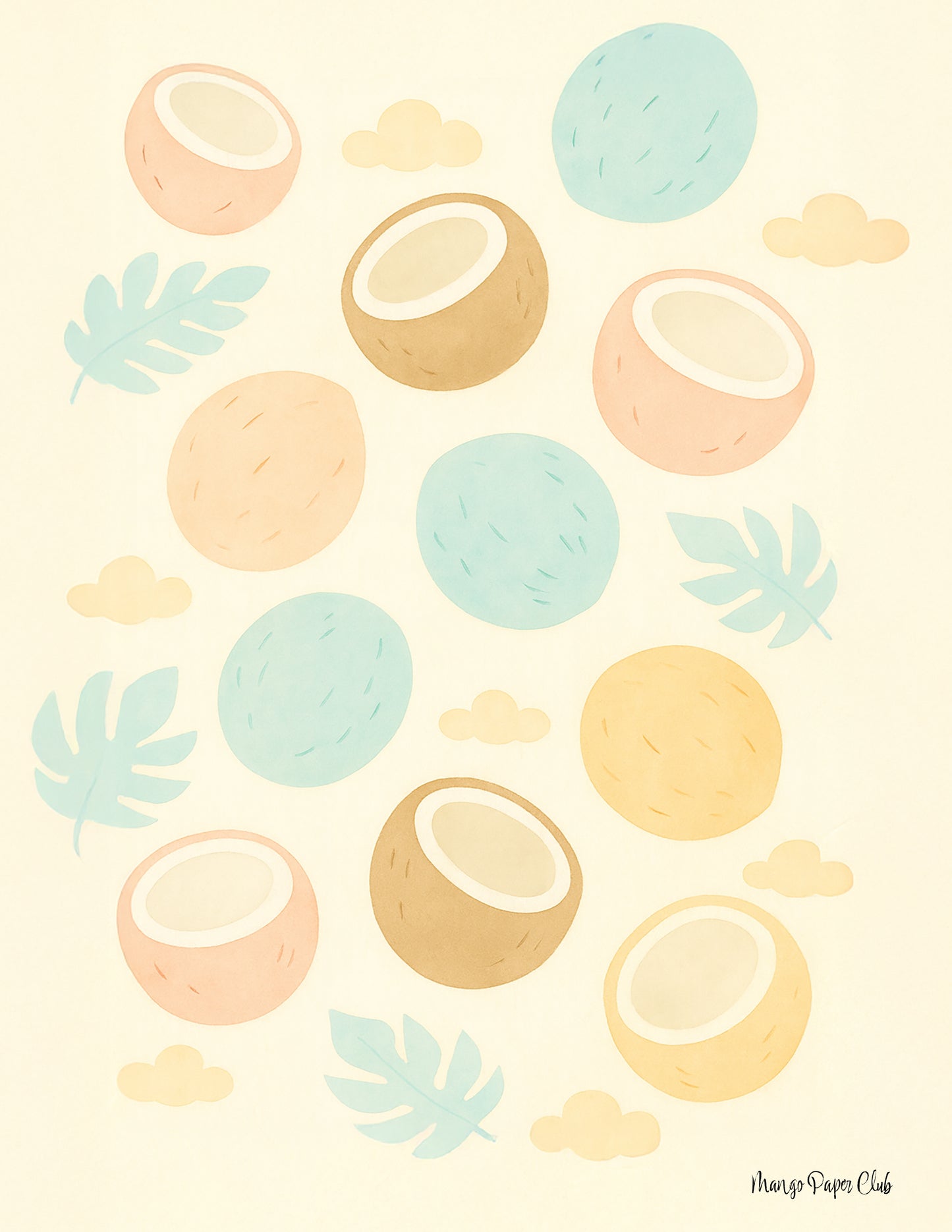 Coconuts in Pastel Colors