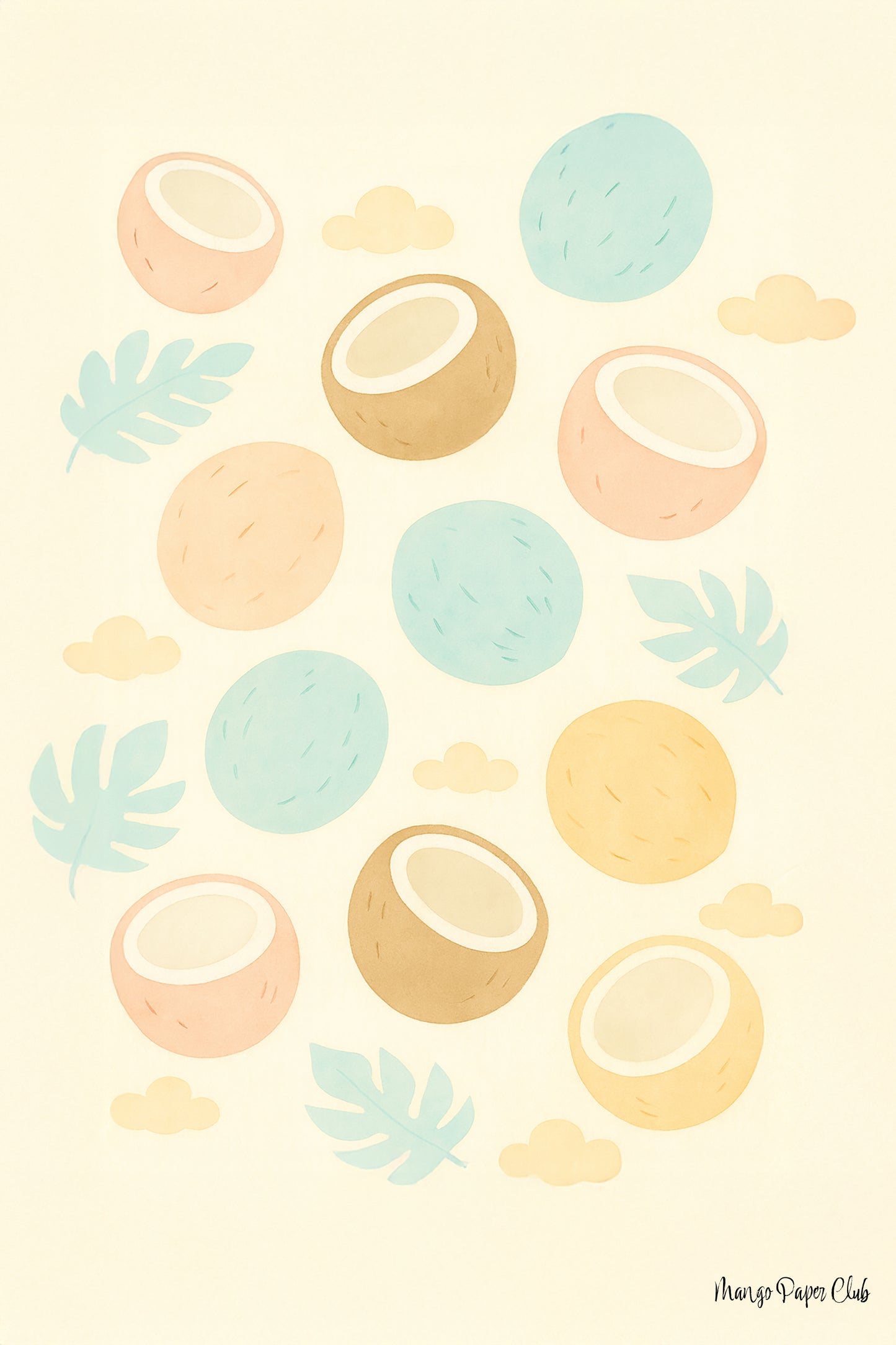 Coconuts in Pastel Colors
