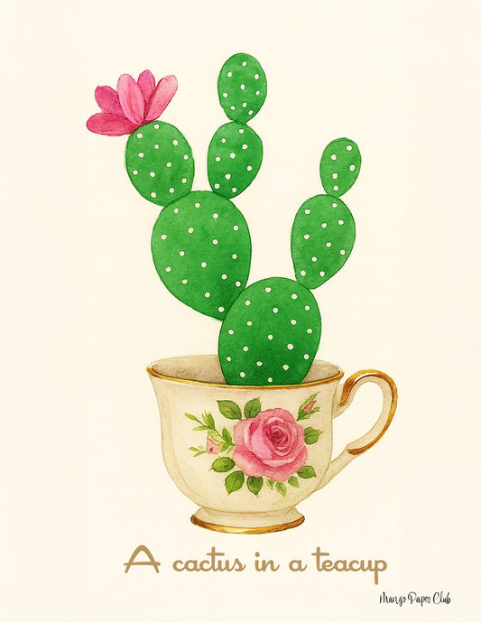A cactus in a teacup