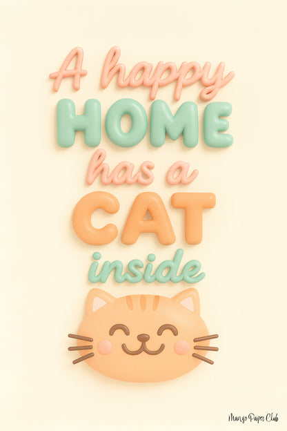 A happy home has a cat inside