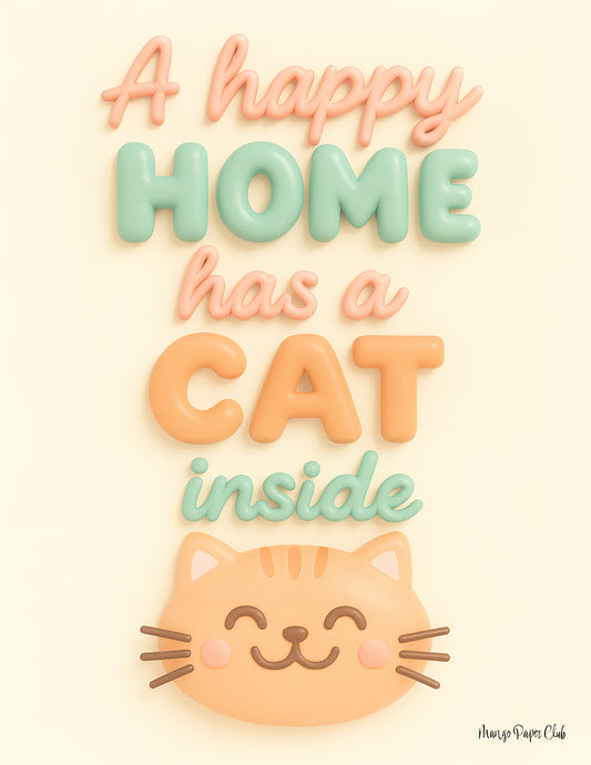 A happy home has a cat inside
