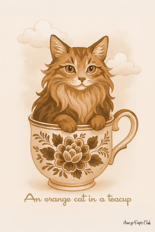 An Orange Cat in a Teacup