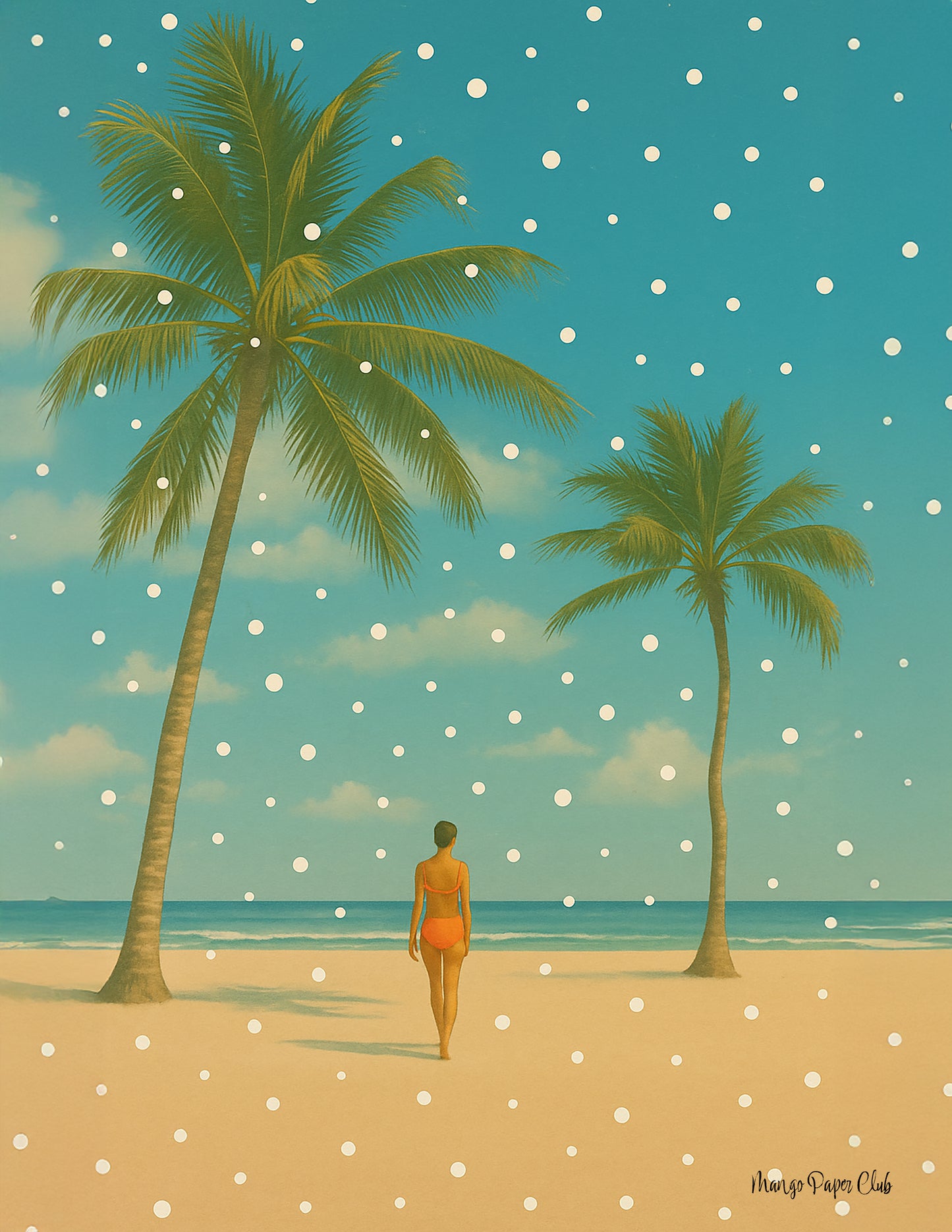 Beach, Woman and Palms