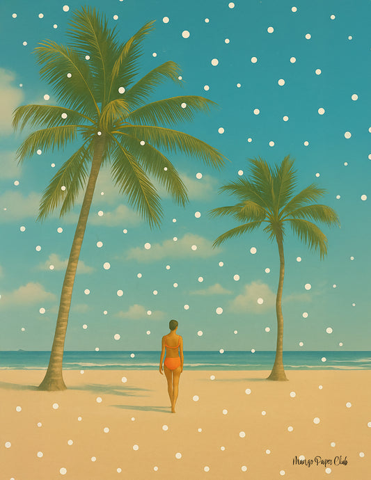 Beach, Woman and Palms