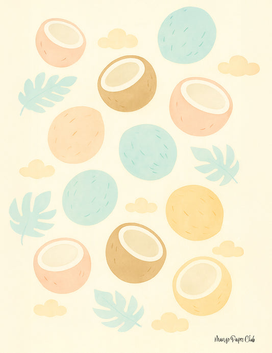 Coconuts in Pastel Colors