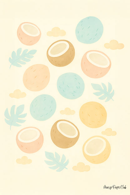 Coconuts in Pastel Colors