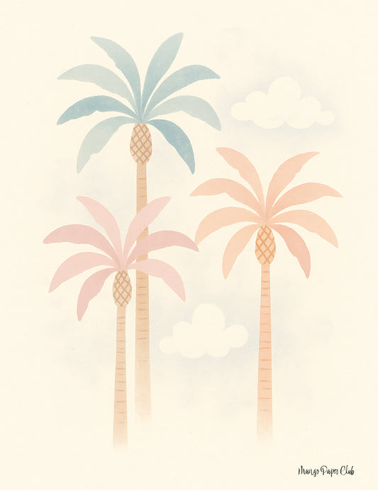 Palm trees in pastels