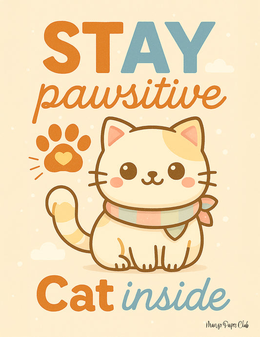 Stay pawsitive cat inside